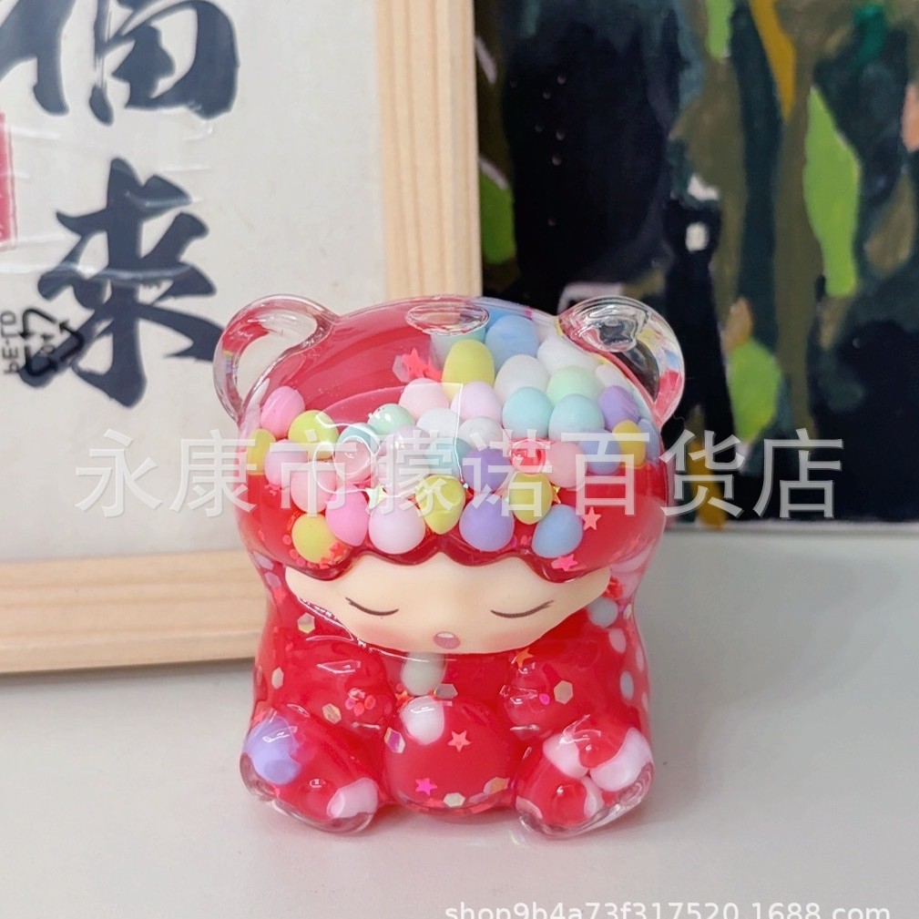 New Yunmeng quicksand ornaments dried flower large giant Yunmeng bear Macaron stereo desktop ornaments wholesale