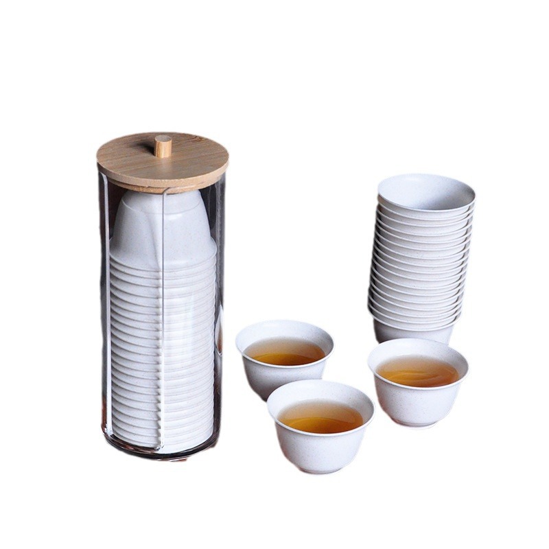 Disposable Rice Husk Tea Cup Chinese Style Small Commercial Tea Cup Thickeneded Anti-Scalding Kung Fu Tea Set