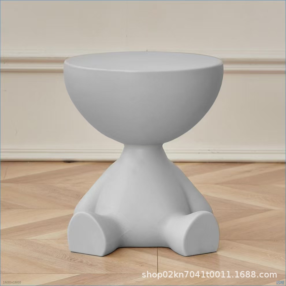 Cream Style Living Room Tea Table Storage Rack Bedside Small Bedside Table Creative Small Flat Head Coffee Table Floor Plastic Ornaments