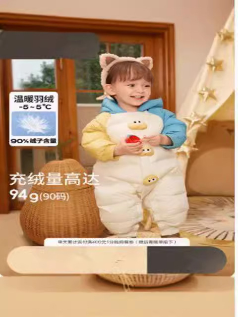 Комбинезон для младенцев, новая куртка из пуха для ползания