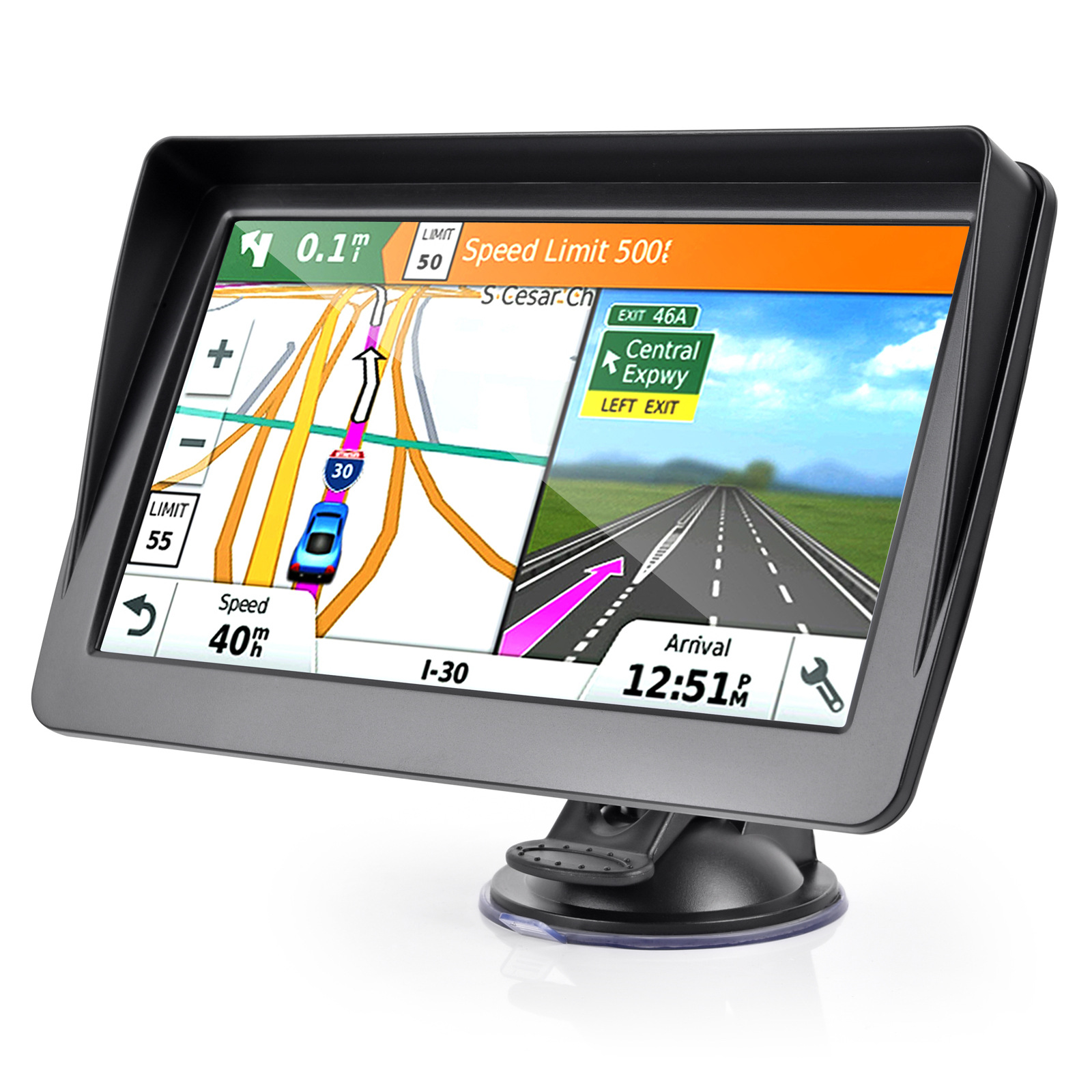 7inch Type-C Socket Car Audio and Video Convenient Gps Navigator Cross-Border Car Car Supplies