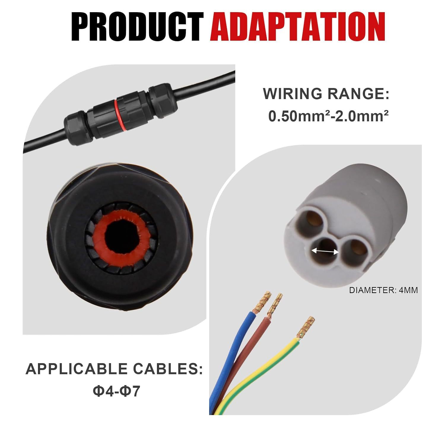 2Pcs Ip68 Cableverbinder, Ip68 Wasserdicht Cableverbinder, P