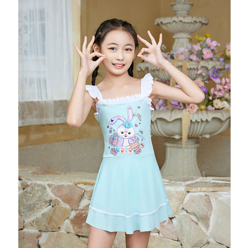 Children's Swimwear Girl's Western Style Summer Girls' Swimwear Suit Princess Skirt Cartoon Swimming 4-10 Years Old Baby Girl