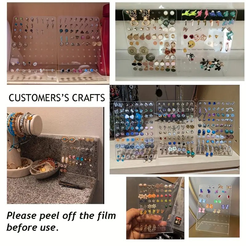 Cross-Border Acrylic Jewelry Rack Pin-Type Earrings Earrings Rack Earrings Display Board Storage Jewelry Necklace Display Rack