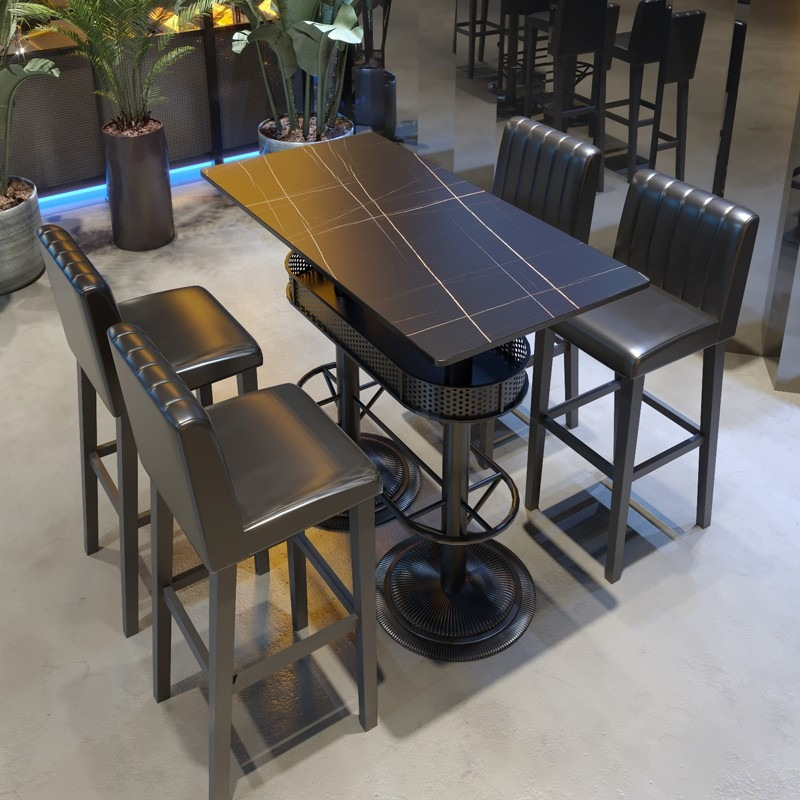 Кастомный высокий барный стол и стул из железа, сочетание для музыкальной ночи