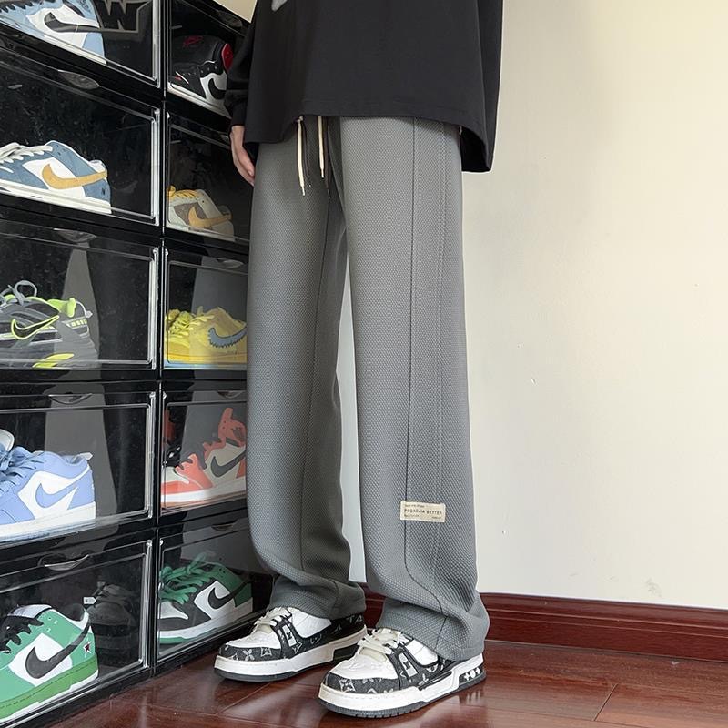 Hangting Pants Men's Spring and Summer Thin Trendy Brand Pants plus size Loose Straight Leg Wide Leg Sports Casual Pants