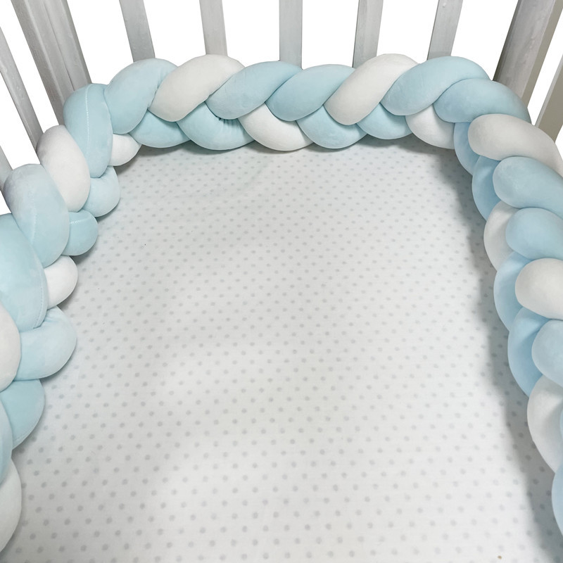 ins new baby crib circumference hand-woven long knotted ball three strands braided anti-collision soft bag baby bed circumference