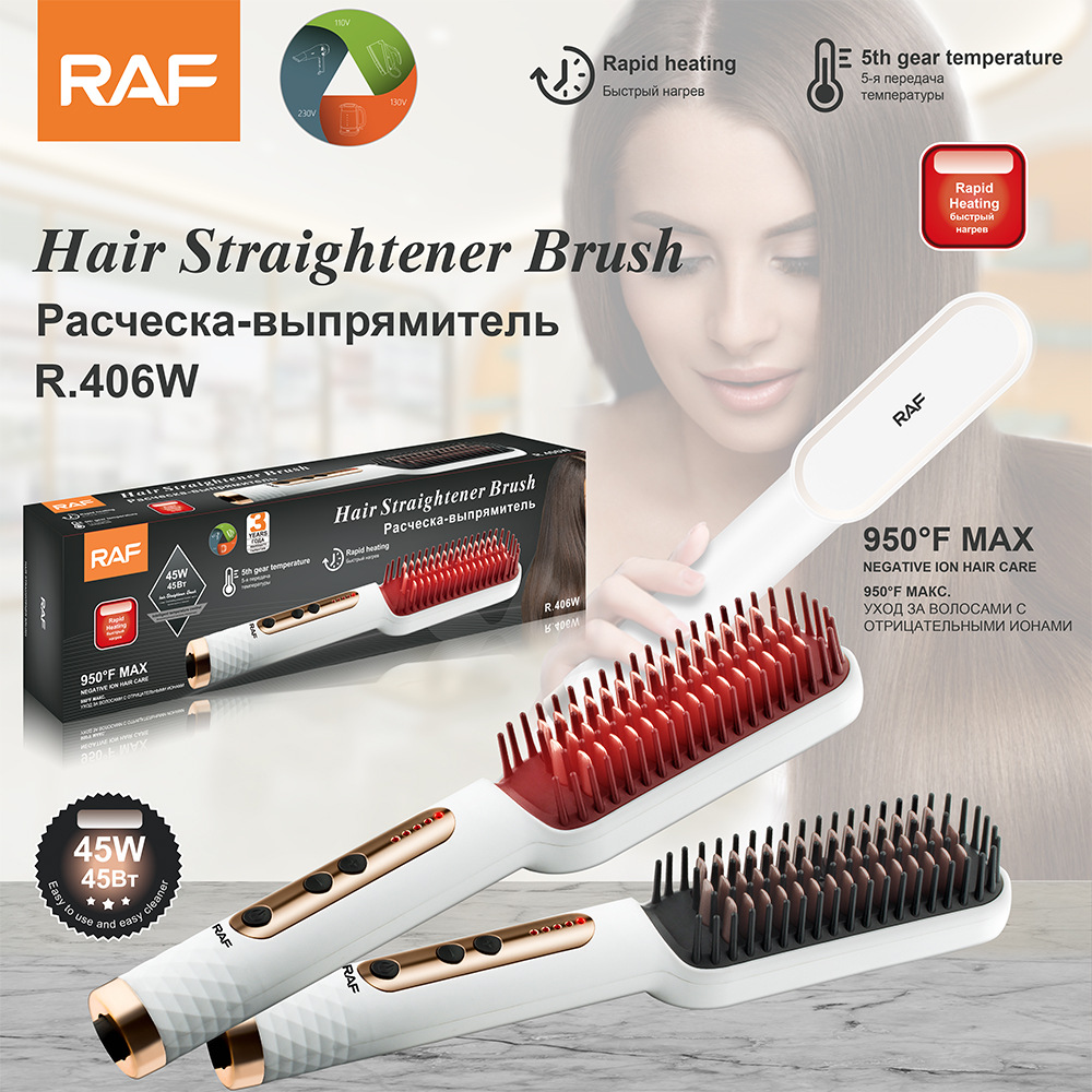 Raf European Cross-Border Hair Straightening Comb Does Not Hurt Hair, Straight Hair and Curly Hair Dual-Use Electric Curling Iron Hair Straightener for Home Use