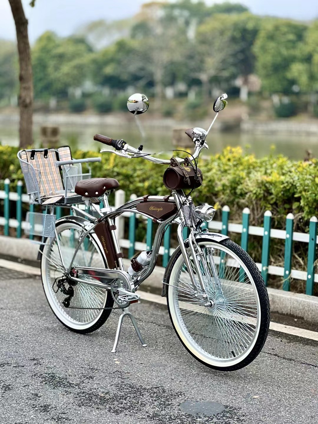 Silver Biao Internet Celebrant Luxury High-end Retro Bicycle Variable Speed Bicycle Classic Car Harley Road Car Travel Lady Car