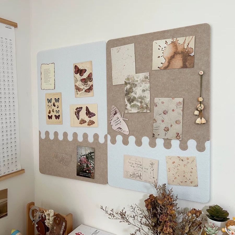Ins Light Luxury High Style Decorative Board Felt Wall Stickers Self-adhesive Punch-free Classroom Cultural Works Background Display