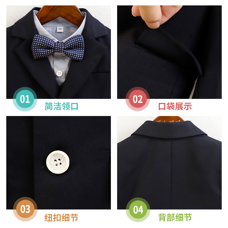 Boys' plus size Suit Chubby Kids Plus Size Plus Size Wedding Birthday Dress Children's Host Speech Piano Performance Dress