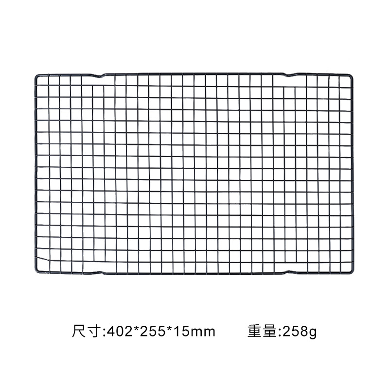 Baking cake cooling rack rectangular mesh hole 40*25 folding bread rack non-stick cool net factory in stock