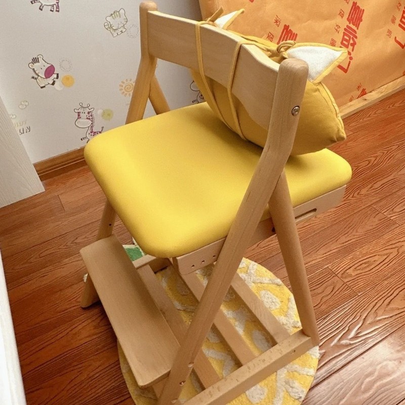 Carefully Selected Faroro Children's Desk, Solid Wood Study Chair, Home Seat, Baby Chair, Adjustable Height Dining Chair