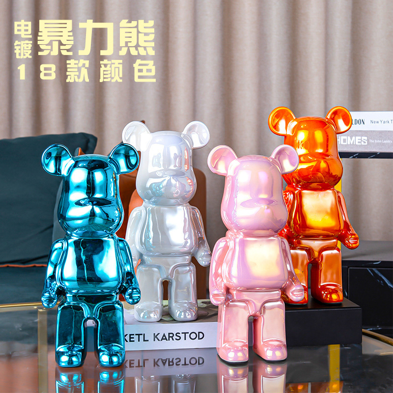 Cyber Celebrity Bears Big Ornaments Trendy Brand Kaws Building Blocks Bear Living Room Large Floor-Standing Light Luxury TV Cabinet Cartoon Doll