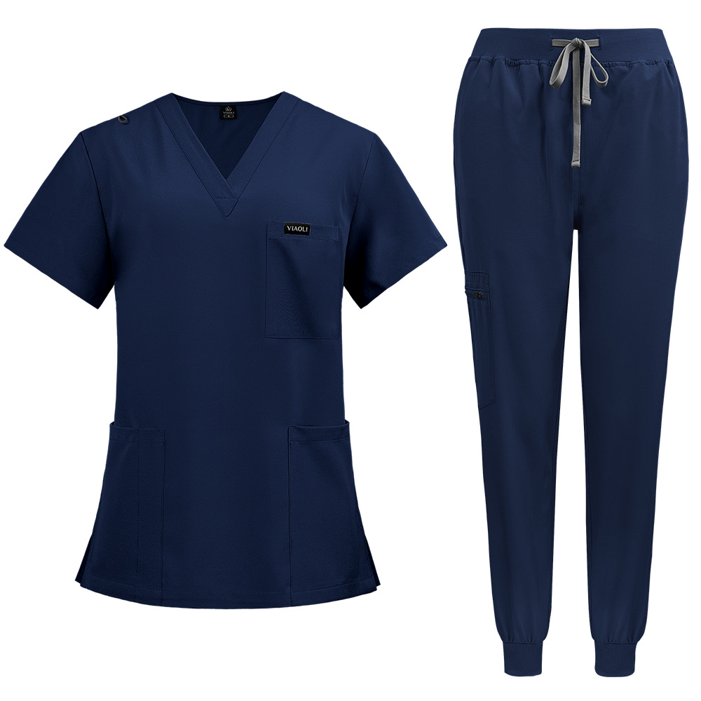New Hand Washing Clothes for Men and Women, Quick-Drying Short-Sleeved Oral Nurse Doctor Split Hospital Work Clothes Uniform Two-Piece Set
