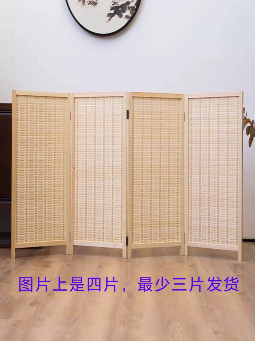 Bamboo woven children's screen partition kindergarten area corner fence painting exhibition with small screen folding screen