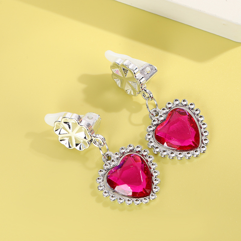 Cross-border children's earrings frozen Diamond-embedded lovely children's ear clip Princess Aisha same style girls' makeup accessories