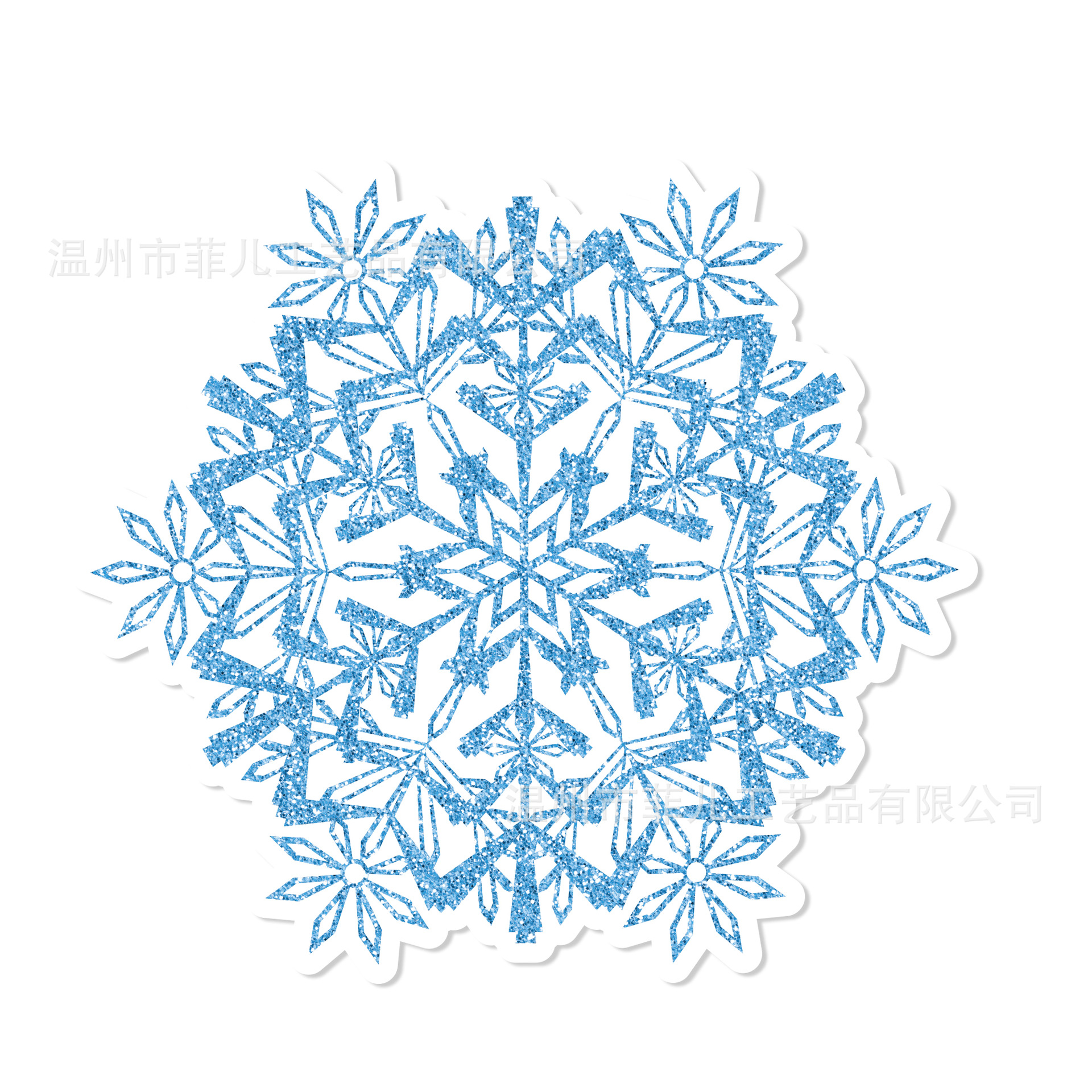 Ca034-2 Special-Shaped Blue Snowflake Placemat Birthday Party Atmosphere Layout Disposable Placemat Christmas Decoration Paper Mat