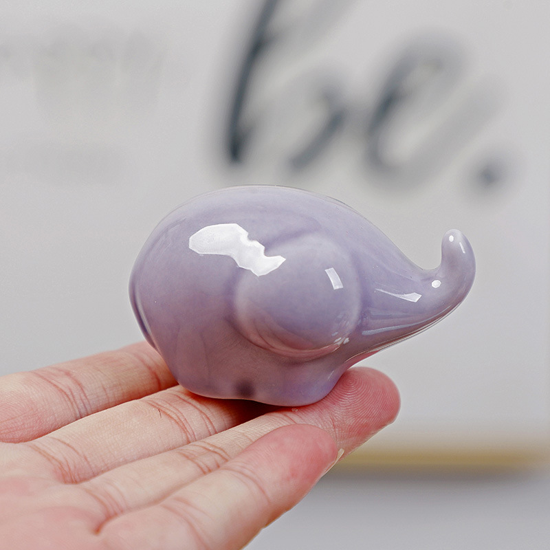 Amazon cross-border special Cute ceramic decoration animal tea pet small elephant desktop decoration landscape garden decoration accessories