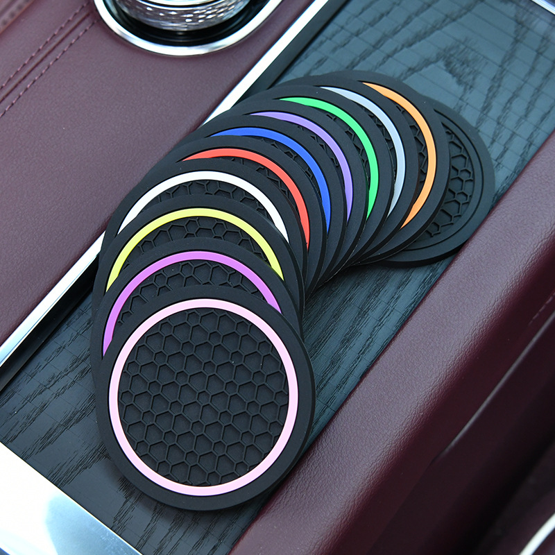 Cross-border source factory direct sales of a large number of in stock single-circle honeycomb pattern coaster anti-slip mat car coaster car coaster