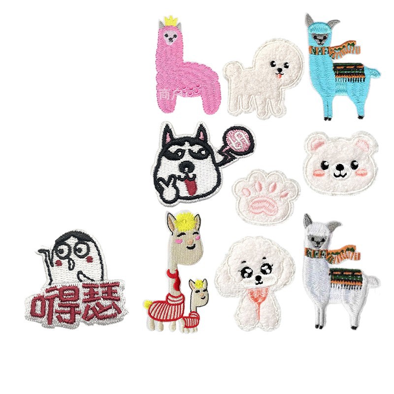 Customized Cartoon Fabric Patches, Self-Adhesive, Custom-Made Teddy Dog Embroidered Badges, Cross-Border Supply, Morale Patches, Custom-Made Patches