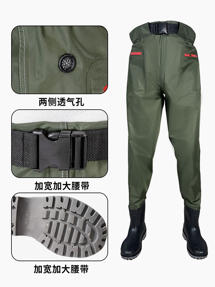3D Nylon Half-length Fishing Fish Fishing Water Pants New One-piece Fish Catch Pants Rain Pants Wading Pants Water Playing Clothes