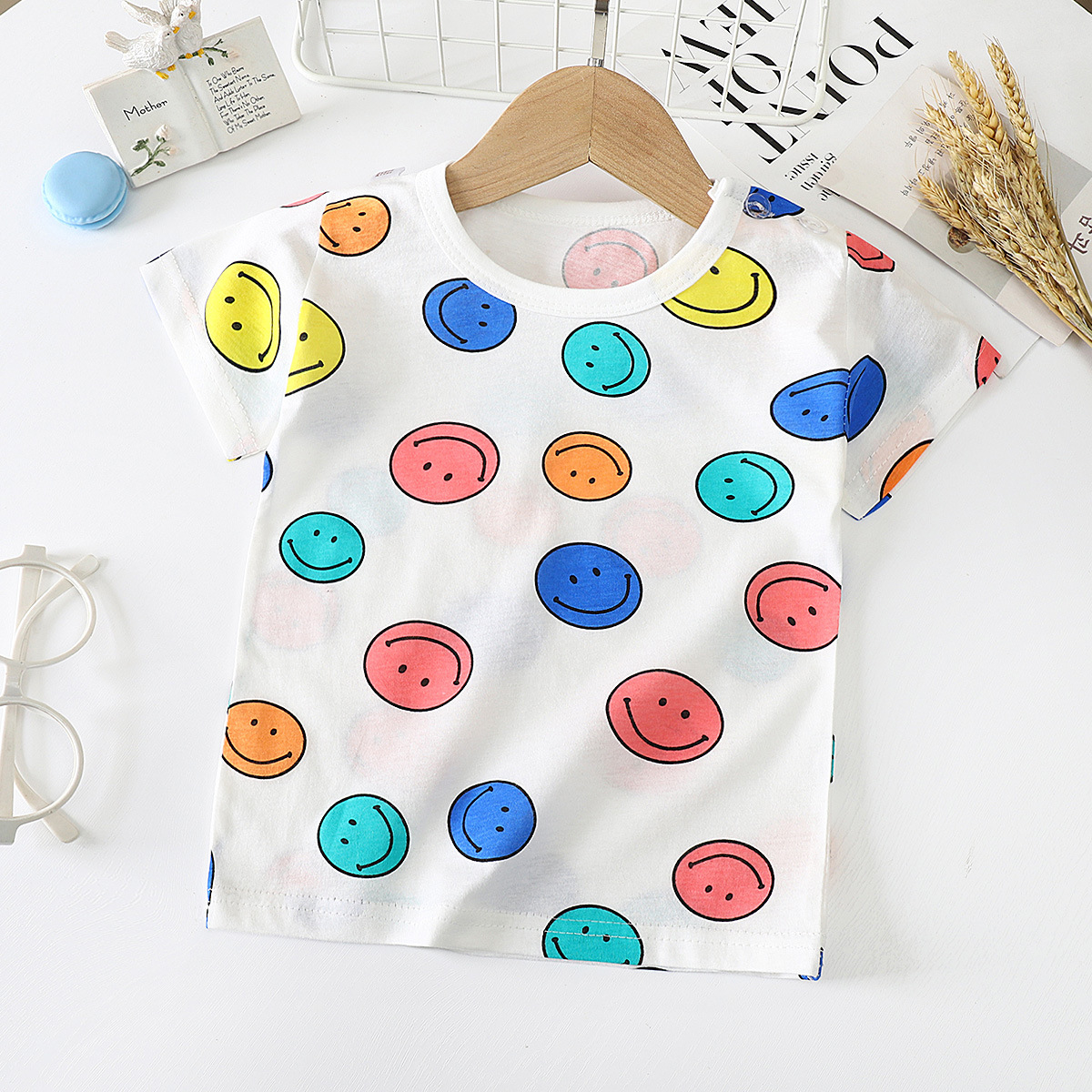 Children's Short-Sleeved T-Shirt Pure Cotton Baby Half-Sleeved Bottoming Shirt for Boys and Girls Baby Tops Summer Clothes 0-7 Years Old Dropshipping
