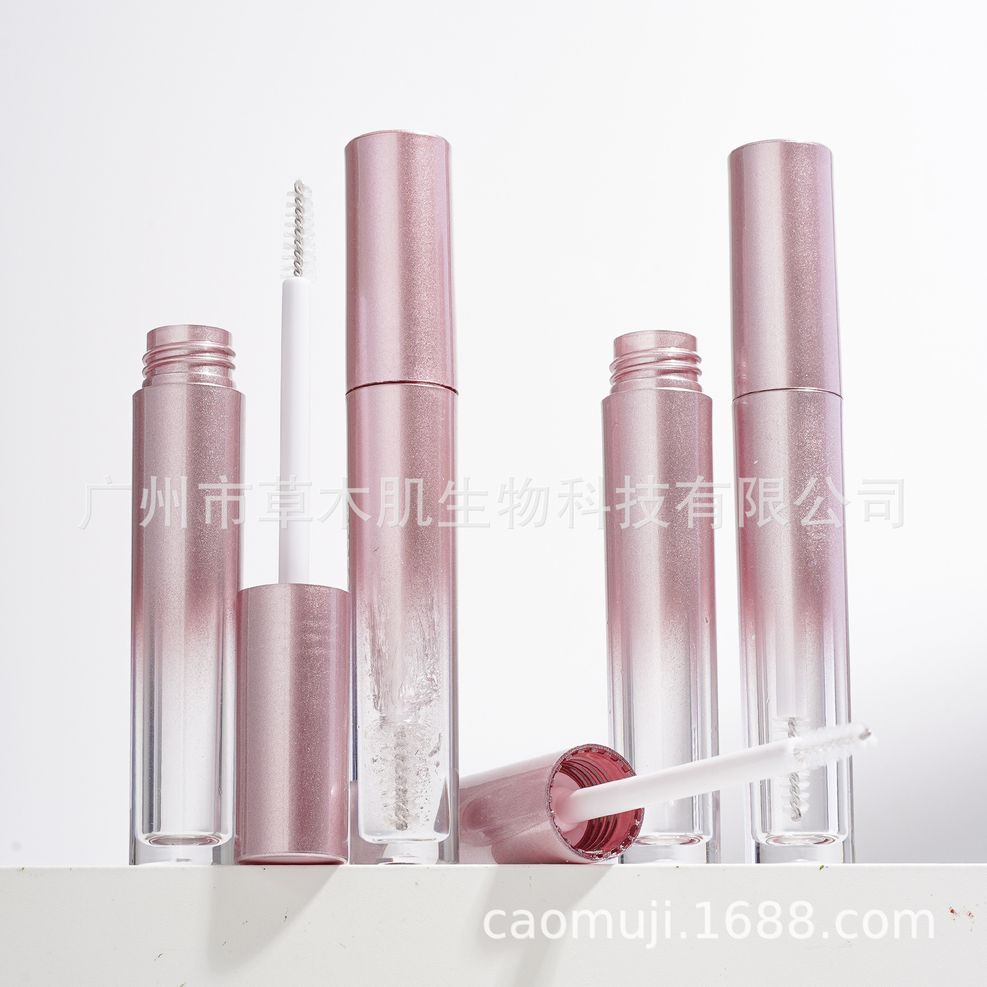 New Gradient Pink Styling Eyebrow Wax Eyebrow Gel White Brush Head Cross-Border E-Commerce Source Manufacturer Amazon Without Logo