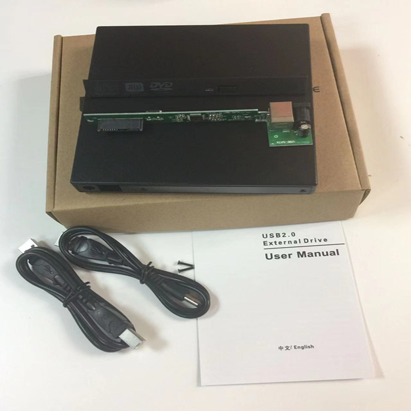 Laptop Dvd Optical Drive Sata/Ide to Usb2.0 External Box 12.7mm Universal Model Manufacturer Supply Conversion