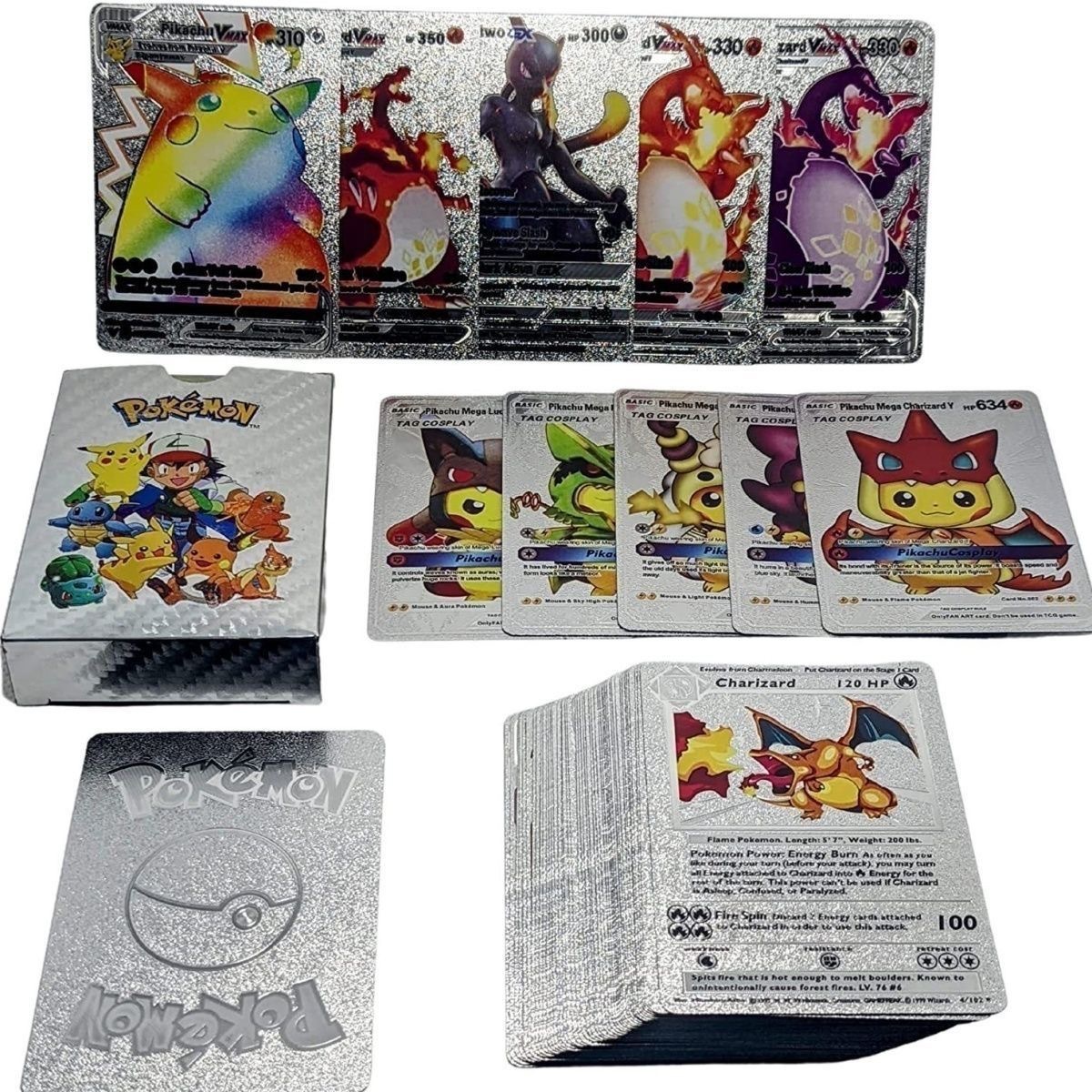 Pokémon Cartoon Gold Foil Pokémon Anime Elf Card Divine Pet Monster Pocket Flash Card Cross-Border