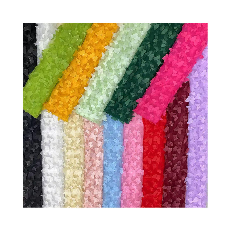 3d Stereo Butterfly Mesh Laser Embroider Patch Embroider Kidsren's Dress Wedding Dress Polyester Embroider Fabric