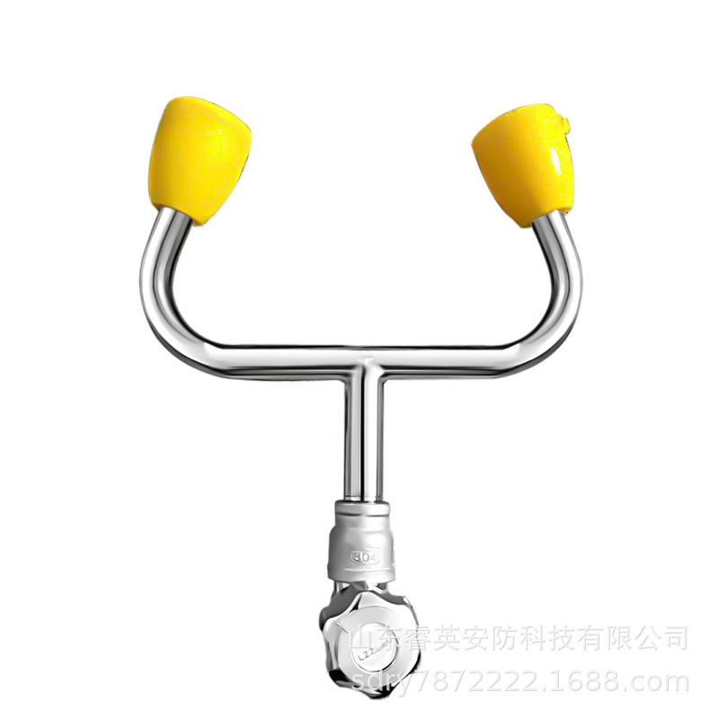 Ruiying factory eye washer 304 stainless steel eye washer double mouth eye washer wall-mounted eye washer