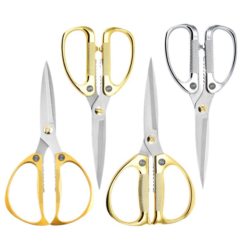 Plastic Handle Household K82 Aluminum Alloy Scissors Multi-Functional Powerful Scissors Stainless Steel Scissors Kitchen Chicken Bone Floor Stall Scissors