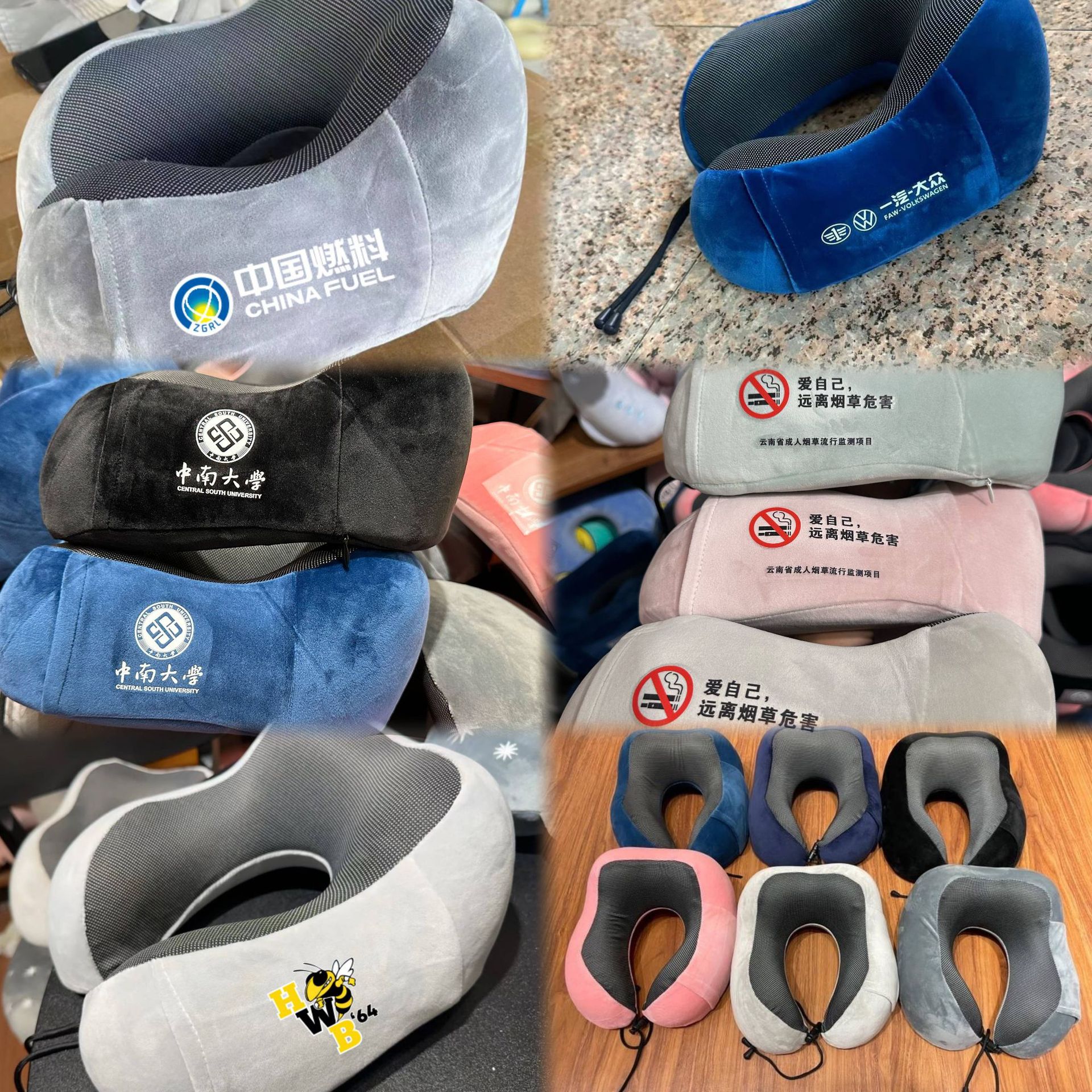 Factory wholesale memory cotton U-shaped pillow gift wholesale cross-border storage travel memory cotton U-shaped pillow cervical neck protection