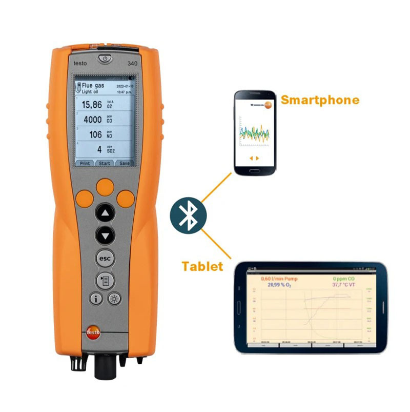 Testo340 Flue Gas Analyzer Fully Automatic Range Combustion Efficiency Handheld Flue Gas Analyzer