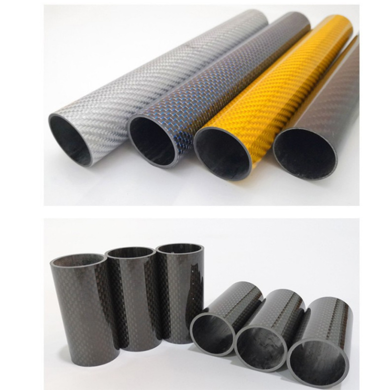 Color 3K carbon fiber tube 6-120mm diameter round tube square tube wear-resistant high strength rolled pattern carbon fiber rod