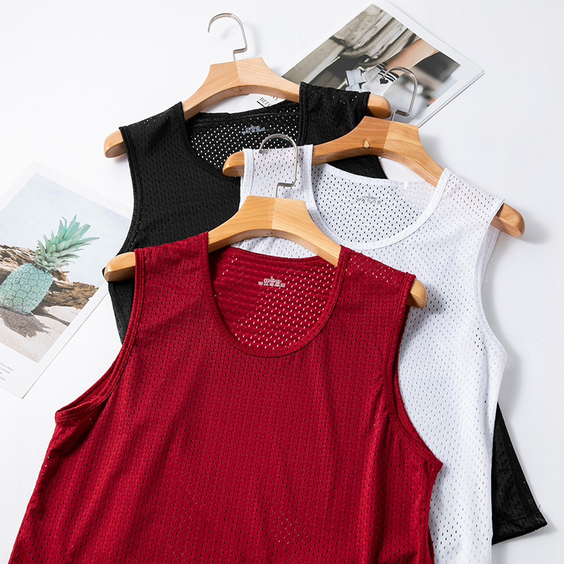 Men's Ice Silk Mesh Vest Summer Thin Slim Fitness Sports Men's Sleeveless Vest Men's Bottoming Wholesale