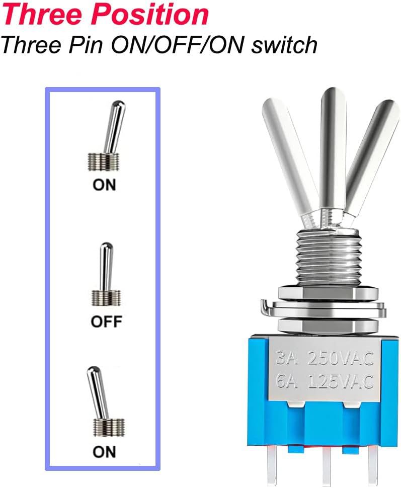 Gebildet 12Stück Mts-103 Blau Mini-Kippschalter 125Vac 6A,
