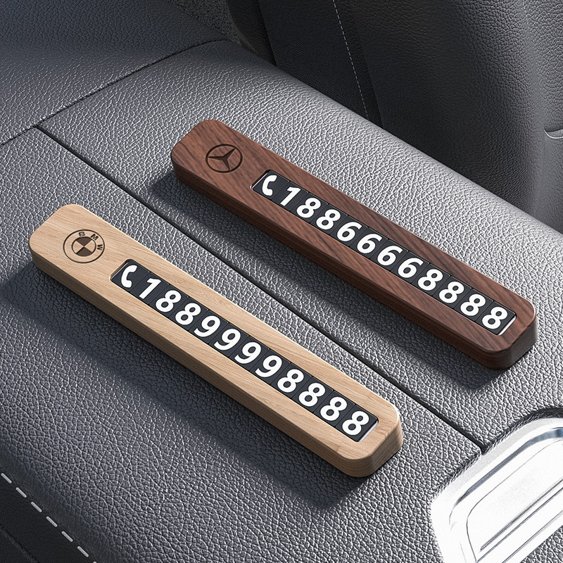 Временный номерной знак из черного ореха, мобильный номерной знак, декор для автомобиля