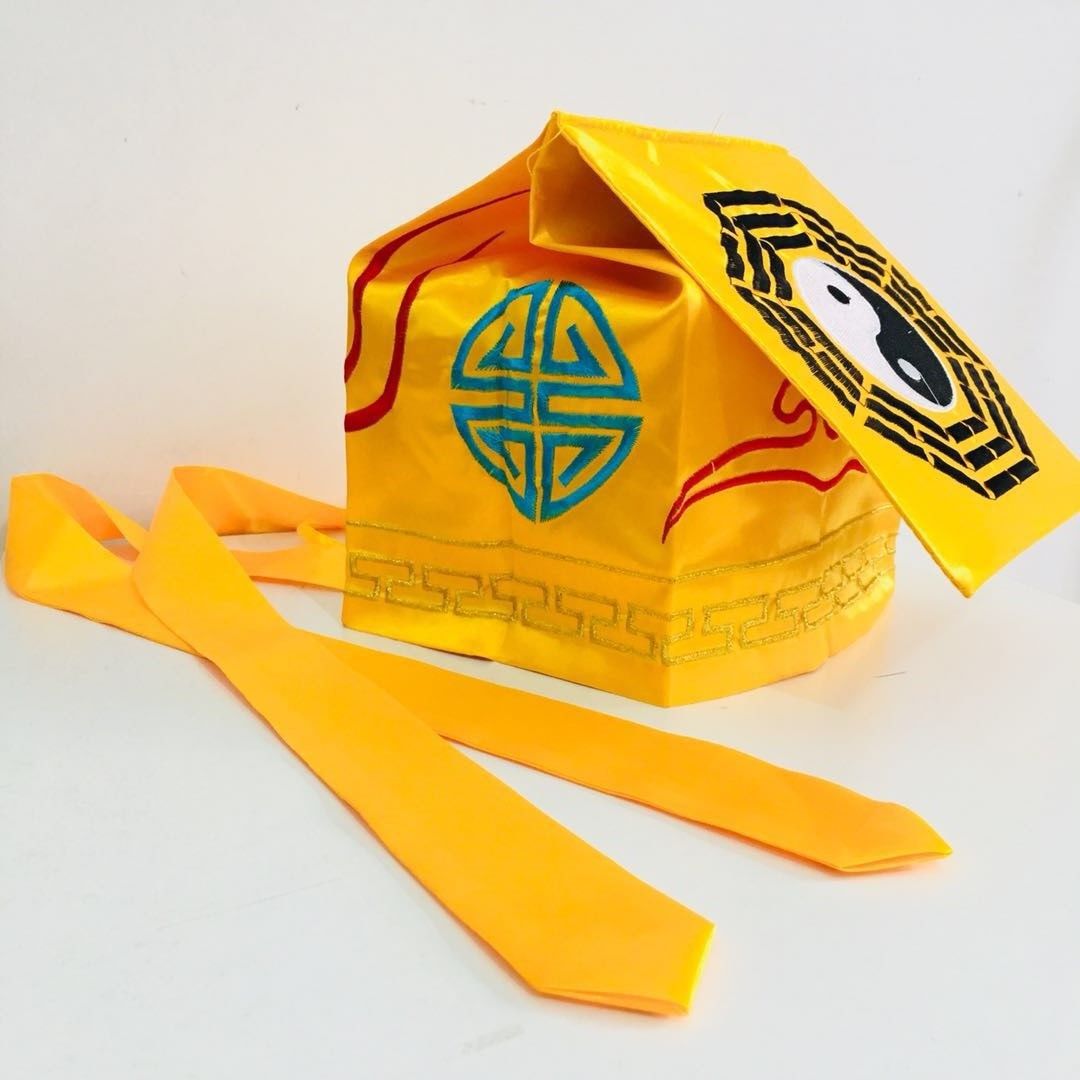 Taoist hat Taoist gossip tai chi hat Taoist performance gossip hat scarf headdress gossip hat nine beam scarf hat