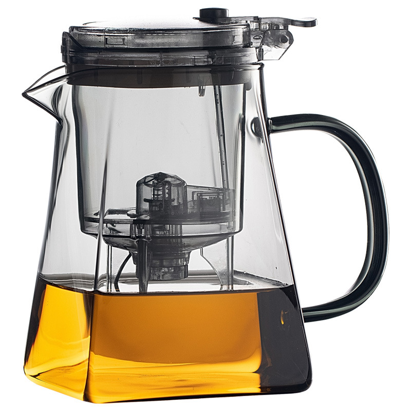 High temperature resistant household piaoyi pot tea separation tea set tea filter advanced smoky gray high boron glass tea maker