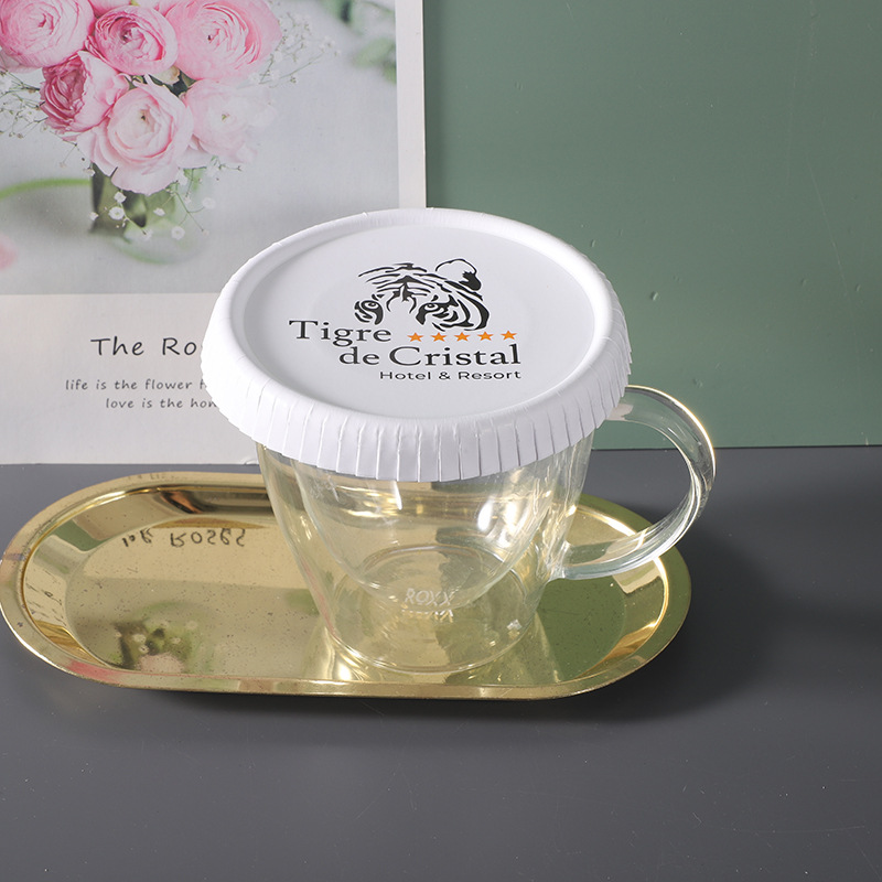 Hotel guesthouse disposable paper lid can print logo cup lid wholesale absorbent paper cup lid copper paper cup