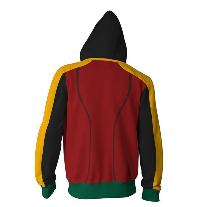 Cross Border DC Hero Batman Robin 3d Print Zipper Cardigan Hoodie cosplay Costume