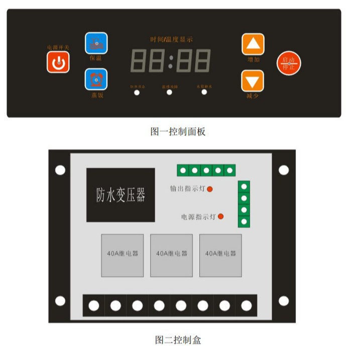 220V/380V Steamed Rice Cabinet Waterproof Touch Screen Timing Temperature Controller