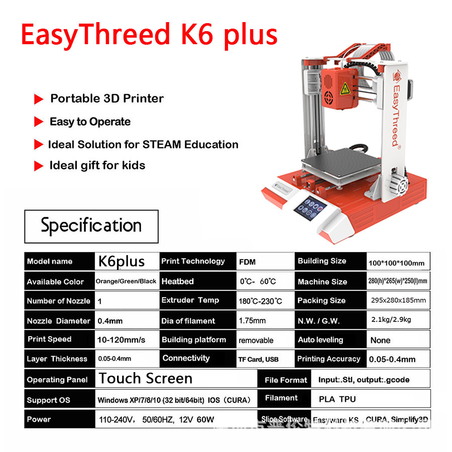 EasyThreed K6PLUS 3D printer