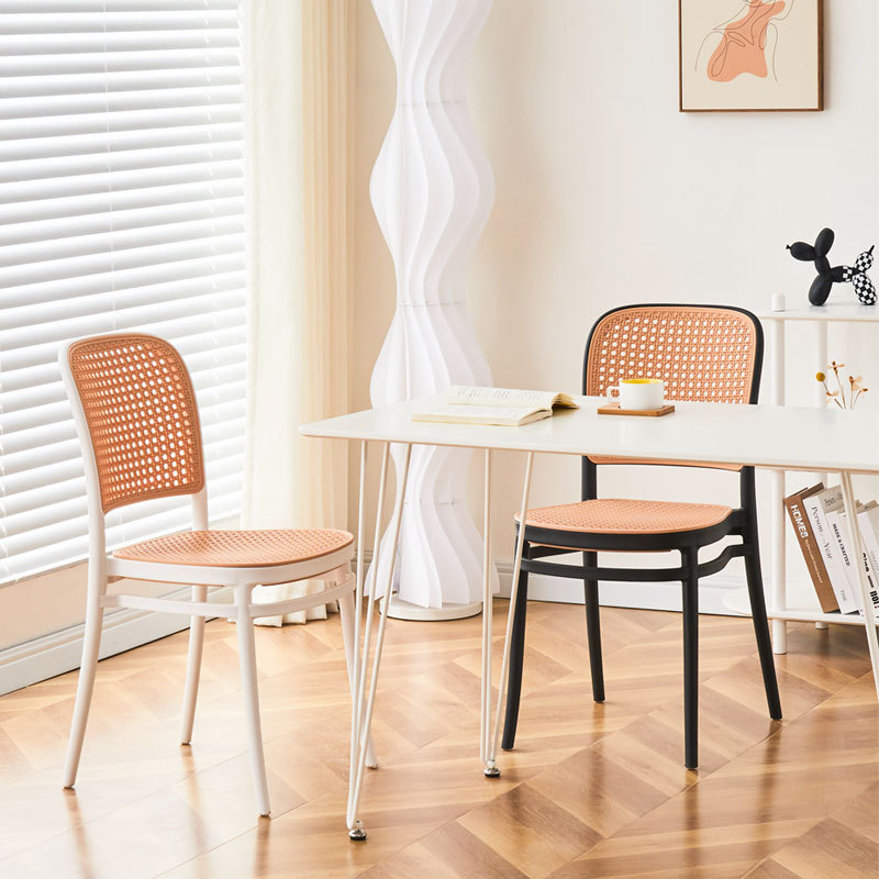 Plastic Rattan Chair Outdoor Stacked Dining Chair Processing Custom Internet Celebrant Backrest Hollow Balcony Breathable Leisure Rattan Chair