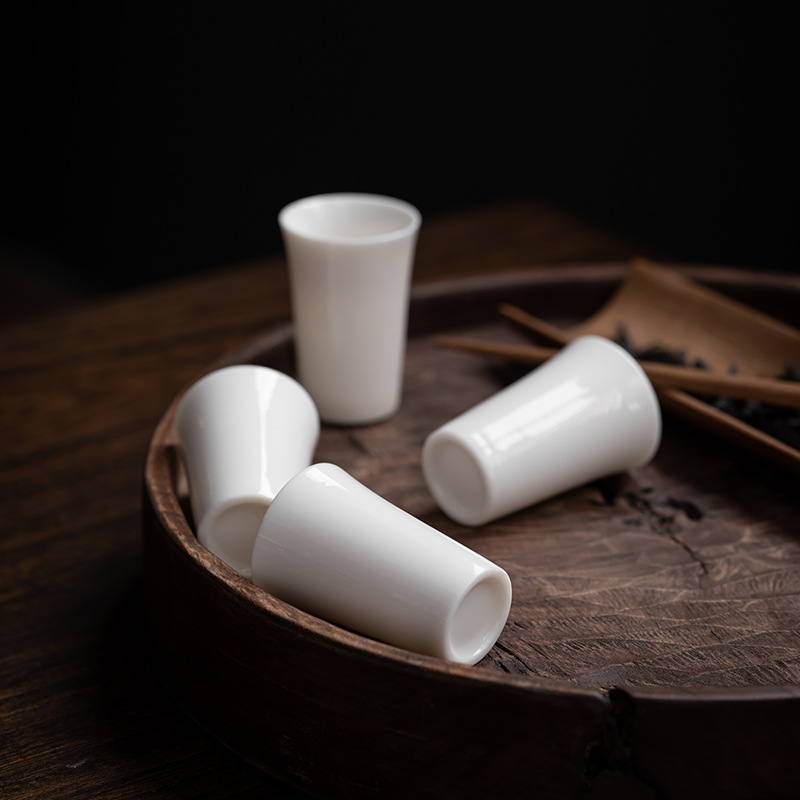 Raw Ore Handmade Suet Jade Porcelain Fragrant Cup Ceramic Small Tasting Cup Kung Fu Tea Set Cup Tea Cup Dehua White Porcelain