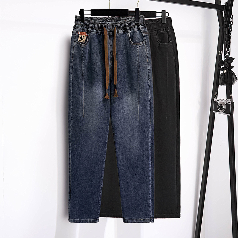 Джинсы для женщин 200/300 кг, высокие, свободные, Torre брюки 3375