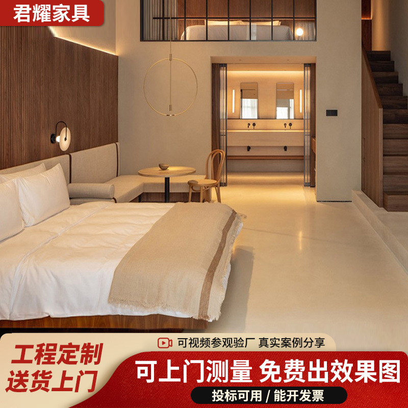 Мебель для гостиниц, звёздная одно- и двуспальная стандартная кровать для гостевой комнаты, апартамент, вилла, панельная кровать, из массива дерева