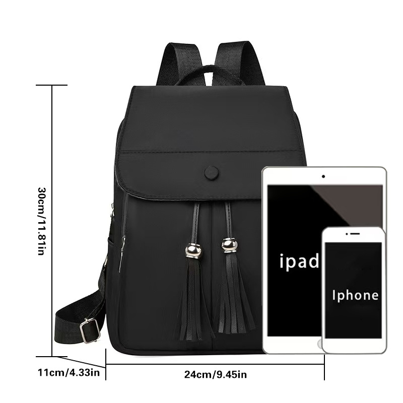 Fashionable and Simple Solid Color Backpack for Women, High-End Commuting to Work Backpack, Travel and Travel Large Capacity Lightweight Backpack